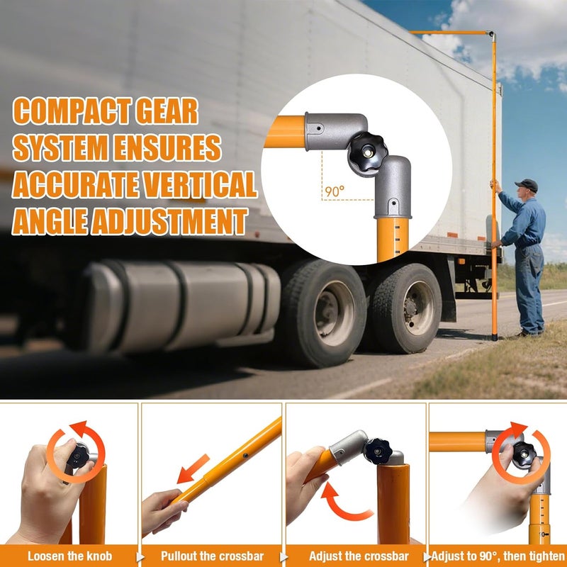 comincia Measuring Stick,15FT Height Stick for Trucks with Telescoping Pole,Sturdy Non-Conductive Fiberglass Load Height Stick for Oversized Cargo,Accurate 90°Arm Lock,with Carrying Bag - Image 3